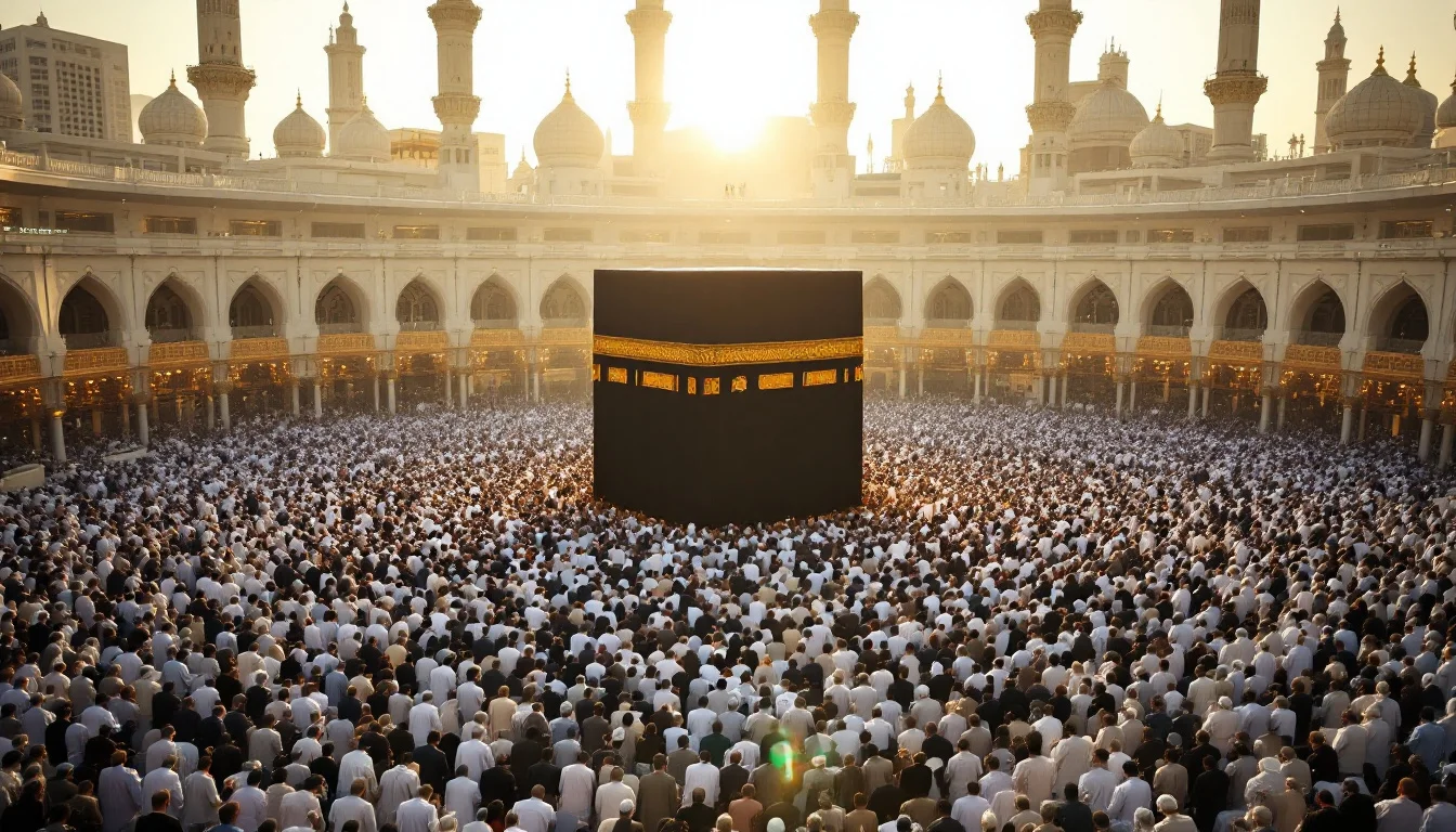 Umrah pilgrimage - Pilgrims gathered in prayer around the Kaaba in the Grand Mosque (Masjid al-Haram), Makkah Umrah pilgrimage - Pilgrims gathered in prayer around the Kaaba in the Grand Mosque (Masjid al-Haram), Makkah